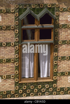 Spain. Comillas. El Capricho. 1883. Built by Antoni Gaudi, spanish architect. Exterior. Detail. Stock Photo