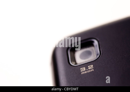 Close-up shot of a mobile phone's camera Stock Photo