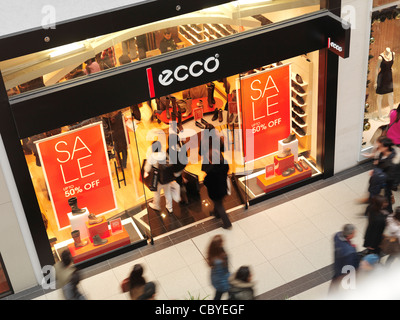 Boxing day sale signs at Ecco store 