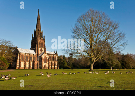 The Anglican church of St. Mary the Virgin in Clumber Park, Nottinghamshire, UK Stock Photo
