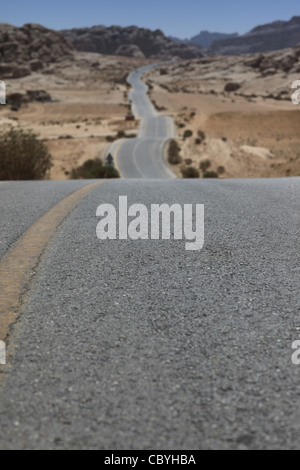 Endless road in Jordan, near Petra