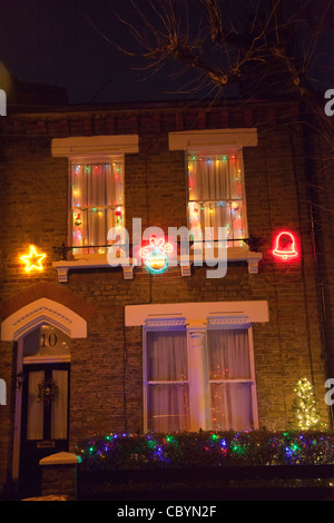 House exterior with Christmas lights Stock Photo - Alamy