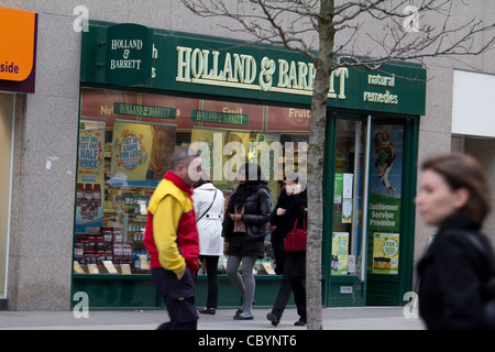 Holland and Barrett health food shop, retailer of vitamins, minerals and herbal supplements UK Stock Photo