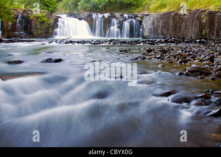 Fast Flowing River from Lee Falls in Oregon Stock Photo