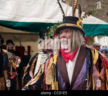 Members of the Penny Plain Theatre Company performing 'Hardcastle's Christmas Capers' at Grassington. Stock Photo