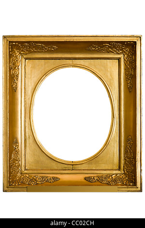 Gilded frame for oval painting Stock Photo