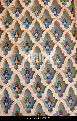 Casablanca - Great Hassan 11 Mosque, monumental in proportions and second only to Mecca. Close up detail shot Stock Photo