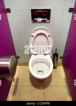 Toilet in a public restroom viewed from above Stock Photo