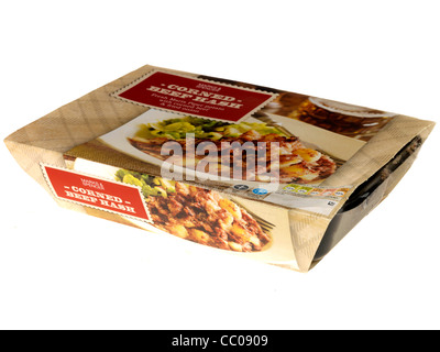 Branded Packaging For A Marks And Spencer Corn Beef Hash Meal Isolated Agianst A White Background With No People And A Clipping Path Stock Photo