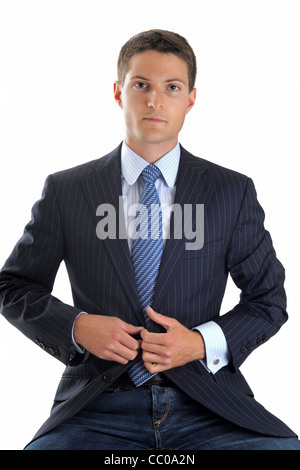 young business man in front of white background Stock Photo