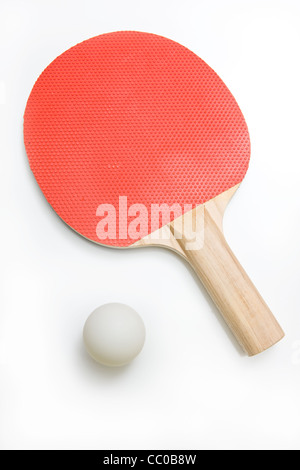 Ping Pong Paddle and Ball Stock Photo