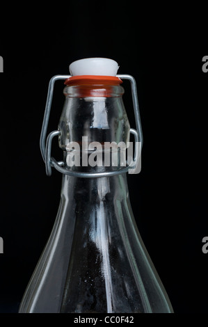 Glass bottle with stopper. Stock Photo