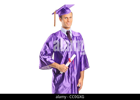 A graduate student holding a diploma Stock Photo