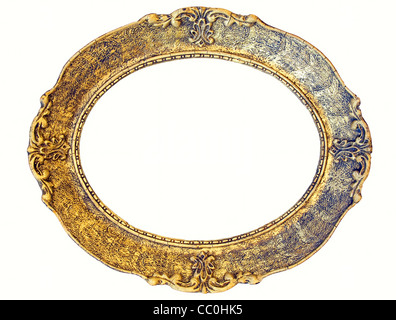 Isolated oval old baroque picture frame... Stock Photo