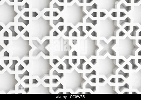 An example of Islamic design cast in concrete on a building in Malaysia. Stock Photo