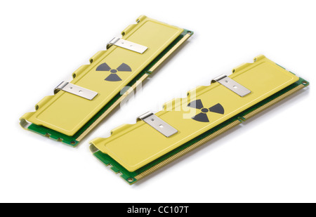 A pair of RAM modules. Computer memory. Stock Photo