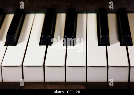 Close up of a piano keyboard. Stock Photo
