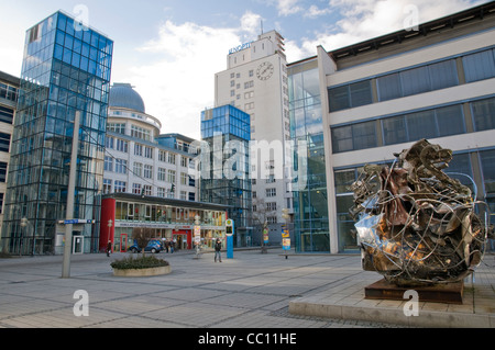 Ernst-Abbe Square on the grounds of the former Carl-Zeiss works, sculptures by the artist Frank Stella, Jena Germany Stock Photo