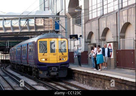 A First Capital Connect train at Farringdon station, London Stock Photo ...