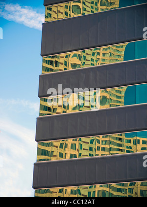 Reflections into a Grand Rapids, Michigan, USA windows of another ...