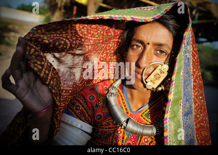 Meghawal tribal people in Kutch, India Stock Photo