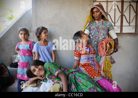 Meghawal tribal people in Kutch, India Stock Photo