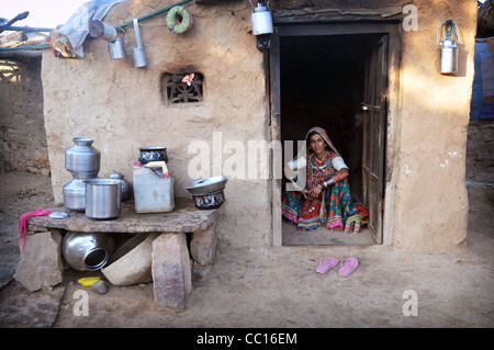 Meghawal tribal people in Kutch, India Stock Photo