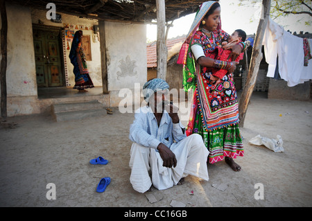 Meghawal tribal people in Kutch, India Stock Photo