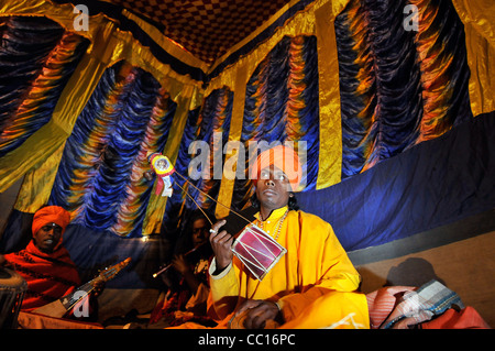 Bauls (Bengali mystics) at an annual Baul gathering in Kenduli, India Stock Photo