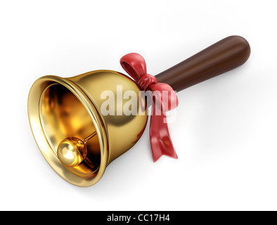 Shiny christmas bell. 3d illustration isolated on white background ...