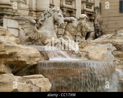 Detail of the Trevi Fountain in Rome Stock Photo