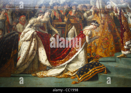 The coronation of Napoleon painting, Louvre Museum, Paris, France Stock Photo