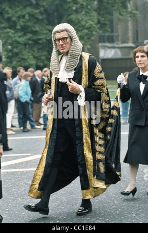 Annual procession of Judges from Westminster Abbey to the House of Lords marking the reopening of the Law Courts. Stock Photo