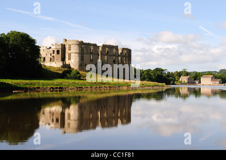 Carew Castle and Tidal Mill Pembrokeshire Wales Cymru UK GB Stock Photo