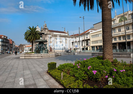 Do Carmo Church with its walls covered with azulejos, Porto, Portugal, Unesco World Heritage Site Stock Photo