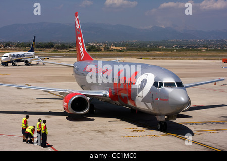 Jet2 Boeing 737-330 at Palma de Mallorca, Son Sant Joan Airport, Spain. Stock Photo