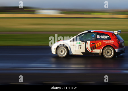 Christmas Stages Rally at Croft Circuit near Darlington in the UK January 2012 Stock Photo