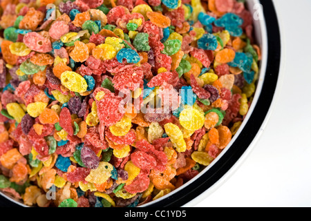 Fruity Pebbles breakfast cereal. Stock Photo