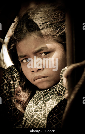 Girl at the tribal market at Kunduli near Koraput, Orissa, India Stock ...