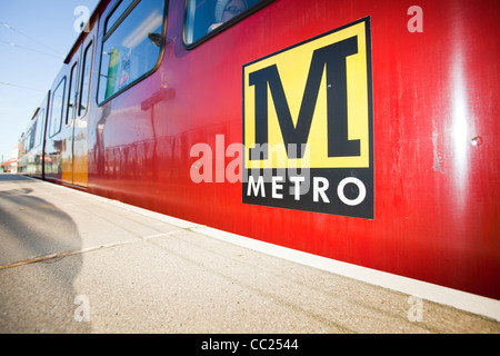 A Metro train at Sunderland train station, North East, UK. Stock Photo