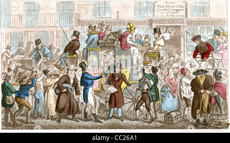 White Horse Cellar, Piccadilly (From: 36 scenes from real life), 1821 ...