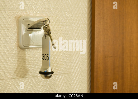 An energy saving hotel room key Stock Photo