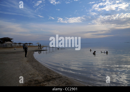 Dead Sea, flock, tourist, beach Stock Photo