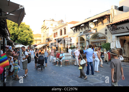 The old town in Rhodes City, on Rhodes in the Dodecanese islands, Greece Stock Photo