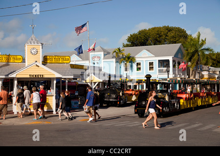 Conch Tour Train in Key West, Florida Keys, Florida, USA Stock Photo