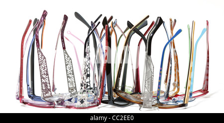 a lot of glasses on white background Stock Photo