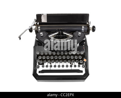 Vintage typewriter isolated on white. Stock Photo