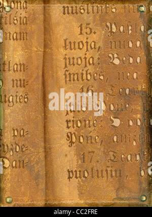 mixed old book and leather brown background Stock Photo