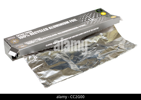 Ten meters of extra thick 100 percent recycled aluminium foil fro Marks and Spencer Stock Photo