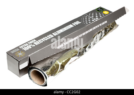 Extra thick 100 percent recycled aluminum foil Stock Photo